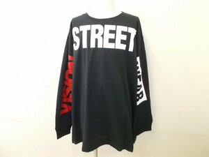 e522◆VISION STREET WEAR ロゴプリント 長袖Tシャツ◆新品 ヴィション ロングスリーブTシャツ X4サイズ ブラック色 オーバーサイズ4C