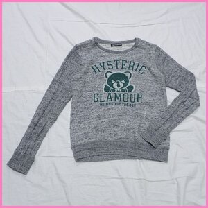 ★HYSTERIC GLAMOUR/ヒステリックグラマー トレーナー FREE/メンズS相当/杢グレー/ファックベア/コットン/袖ニット&1016900044