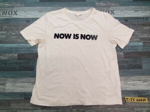 H&M エイチアンドエム メンズ NOW IS NOW フロッキープリント 半袖Tシャツ S 白