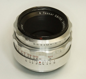 ドイツ製 Carl Zeiss Jena Tessar 2.8/50 シルバー M42 851NB-674 Q1 半自動絞 絞羽8枚