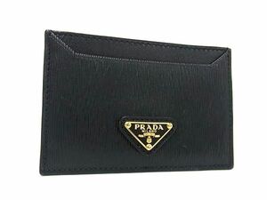 ■新品■未使用■ PRADA プラダ レザー カードケース 定期入れ メンズ レディース ブラック系 FD2798