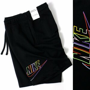 新品 NIKE ナイキ スウェット ハーフパンツン 2XL ショートパンツ ショーツ メンズ 裏パイル 刺繍 スポーツ 黒 ブラック ◆CL2411A