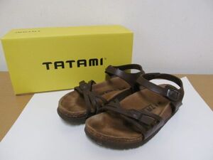 (59837)BIRKENSTOCK　ビルケンシュトック　TATAMI タタミ　レザー　サンダル　ブラウン　サイズ35（22.5cm相応)　USED