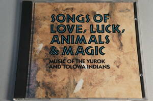 北米インディアンYurok,Tolowaの音楽 Songs of Love,Luck,Animals& Magic 盤面にスレ傷