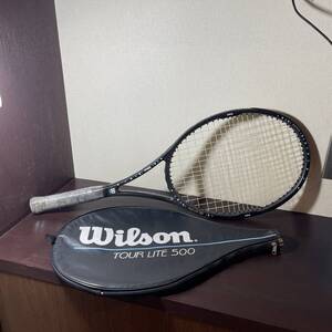 (TANE3) Wilson TOUR LITE 500 テニスラケット ブラック PWS GRAPHITE 恐らく硬式用 4 3/8 SL3 中古 JUNK