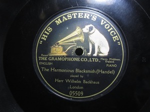 ★☆SP盤レコード 12吋 片面盤 The Harmonious Blacksmith (Handel) WILHELM BACKHAUS バックハウス 蓄音機用 中古品☆★[6173]