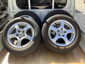 C25 セレナ　15インチアルミ　15x6JJ ET45 PCD114.3 195/65R15 ブリヂストン　4本セット　中古品