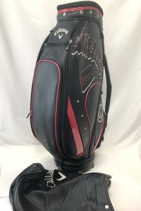 東京)◇Callaway キャロウェイ カートキャディバッグ 9.0型 T211211 アスリート レッド ブラック チャック・底面劣化有