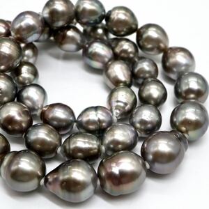 ＊南洋黒蝶真珠ネックレス＊o 約50.6g 約8.0-10.0mm珠 pearl necklace DE0/EA0