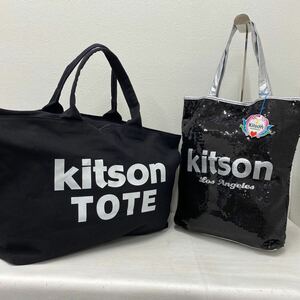 □44−1860 【卸売】 kitson キットソン おまとめ レディース トートバッグ 大きめ 大容量 旅行用 黒 ブラック スパンコール カジュアル