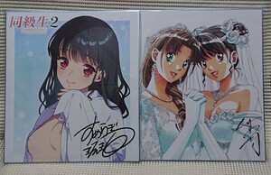 同級生2リメイク 2店舗限定特典 描き下ろし複製色紙2枚セット + 化粧箱 ソフマップ げっちゅ屋 鳴沢唯&杉本桜子 篠原いずみ 