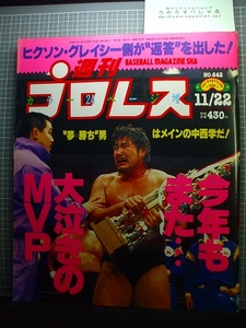 同梱OK◆週刊プロレス642号(1994/11/22)中西学vs橋本真也/大仁田厚/アジャコング/ブル中野/テリーファンク/新日本プロレス/維新力