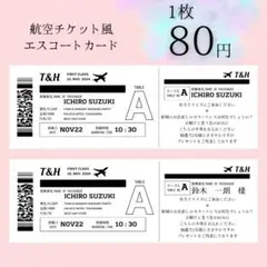 航空券/チケット風エスコートカードB