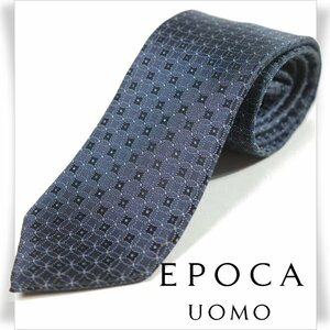 新品1円～★定価1.4万 エポカ ウォモ EPOCA UOMO 日本製 シルク絹100% ネクタイ 織柄 ネイビー 正規店本物 ◆8523◆