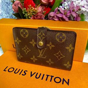 外観美品 LOUIS VUITTON ルイヴィトン モノグラム がま口 二つ折り財布 ポルトモネビエ ヴィエノワ