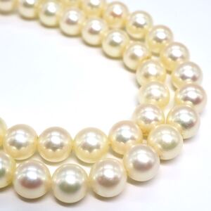 1円〜!!テリ抜群!!良品!!●アコヤ本真珠ネックレス●J 約24.6g 約37.5cm 約6.5-7.0mm珠 pearl necklace jewelry パール DB0/DE0 B83