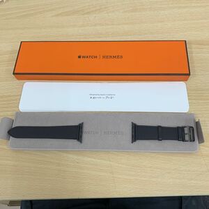 未使用品 エルメス HERMES Apple Watch用レザーベルト 44mm ヴォースイフト 黒 D刻印 アクセサリー