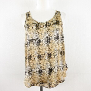 トップショップ TOPSHOP タンクトップ ヒョウ柄 レオパード ベージュ 黒 34 *T654 レディース