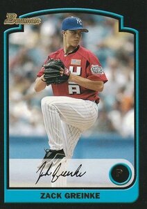 BOWMAN 2003 Draft Zack Greinke BDP134