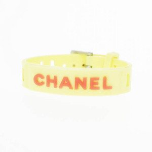 シャネル CHANEL 99P ロゴ ラバー ブレスレット イエロー ブランド古着ベクトル 中古▲■240618 レディース