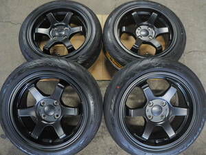 ★逆ゾリ★165/55R15 6.5J+38 4H100 新品 人気 FINALIST ハイグリップ 深リム 1台分 N-BOX ALTO ワゴンR TANTO WAKE MOVE MIRA ブラック