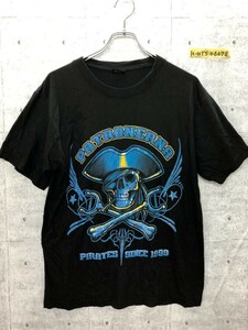 カッコイイ☆古着 JIANMIN パイレーツドクロ 海賊 両面プリント Tシャツ