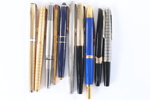 【10点】PLATINUM/PILOT/MONTBLANC/PARKER 他 18K 14K 万年筆 筆記用具 文房具 まとめ売り 0387-YO