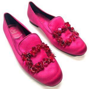 ROGER VIVIER ロジェヴィヴィエ　ローファー　フラットシューズ　ビジュー　37 24cm レディース　靴　シューズ　ピンク