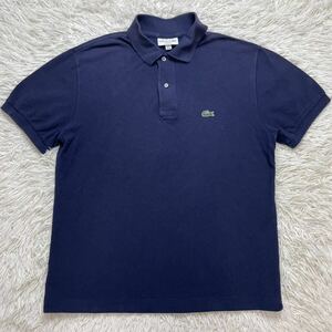 美品 【サイズ4】ラコステ LACOSTE ポロシャツ L相当 ネイビー 正規品 半袖シャツ ゴルフウェア L1212 フレラコ