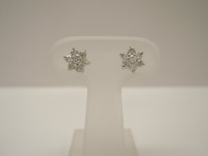 K18WG ピアス ダイヤモンド 0.55ct×2 両耳 ホワイトゴールド ジュエリー アクセサリー ランクA diamond NBJ