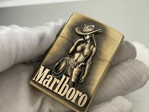 1円 ZIPPO ライター マルボロ Marlboroジッポ Zippoオイルライター真鍮製 中古品 喫煙グッズ ジッポー 火花確認済R673723