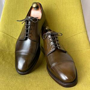 未使用 CROCKETT&JONES クロケットアンドジョーンズ BRADFOD ダークブラウンコードバンストレートチップレザーシューズ 8E 26.0 26.5相当