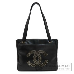 CHANEL シャネル ココマーク　スタッズ ゴールド金具 トートバッグ ラムスキン レディース 中古