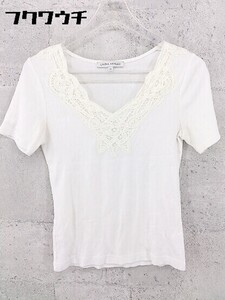 ◇ LAURA ASHLEY ローラ アシュレイ レース 半袖 Tシャツ カットソー サイズXS オフホワイト レディース