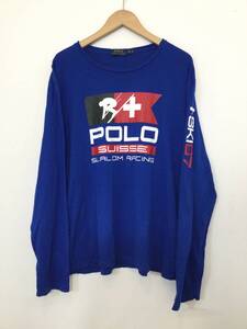 POLO RALPH LAUREN ポロ ラルフローレン コットン長袖Tシャツ プリントTシャツ メンズXL 良品 