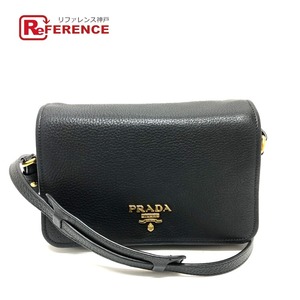 PRADA プラダ 1BD063 ヴィッテロフェニックス 斜め掛けバッグ ショルダーバッグ ブラック レディース【中古】