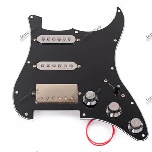 ハムバッカー ストラトキャスターピックガードとピックアップ回路一式 ssh アルニコ5 ストラト stratocaster