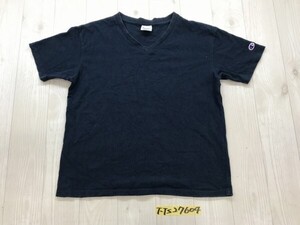 Champion チャンピオン メンズ Vネック 無地 半袖Tシャツ M 紺