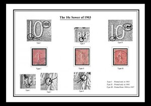 フランス・1903年 10c種まきの3種類の完全なセット・3種完