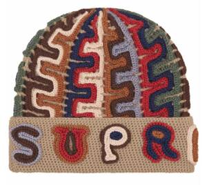 極少 即発送 24FW Supreme Yarn Appliqu Beanie Khaki シュプリーム ヤーン アップリケ ビーニー カーキ ニットキャップ ニット帽 帽子