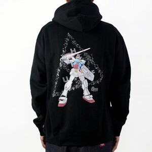 【XL】HUF X GUNDAM ハフ ガンダム コラボパーカー 裏起毛/黒