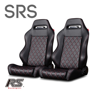 セミバケットシート SRS PVC キルティング 2脚セット赤ステッチ RENNSPORT レンシュポルト