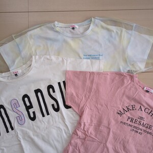 ピンクラテ　PINK-latte　ピンク　Tシャツ　チュール　タイダイ柄　M　L　160 165　バックスリット　セット　 半袖Tシャツ