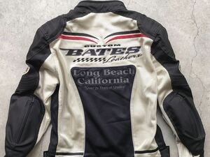 美品 BATES プロテクター付き メッシュ ライディングジャケット XL ベイツ バイク ライダースジャケット メンズ 春夏 刺繍 ワッペン