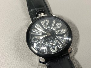 ★ ガガミラノ GAGAMILANO マヌアーレ 48mm 時計 腕時計 自動巻き 手巻 メンズ ブラック カーボン 文字盤 5013.01S 裏 スケルトン