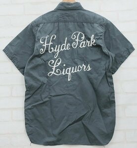 4T9833■クリックポスト対応■ジョーマッコイ HYDE PARK LIQUORS ワークシャツ JOE McCOY