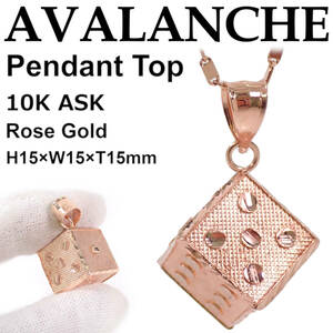 AVALANCHE Dice Pendant Top Rose Gold 10K ASK アヴァランチ ローズゴールド ペンダントトップ 