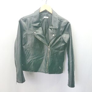 ◇ ITEMS URBAN RESEARCH カジュアル ショート丈 長袖 ライダース ジャケット サイズM ブラック レディース E