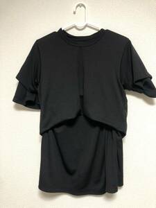 COMME des GARCONS コムデギャルソン 23SS GK-T010 ポリエステル Tシャツドッキング ドレープ 半袖Tシャツ　Sサイズ