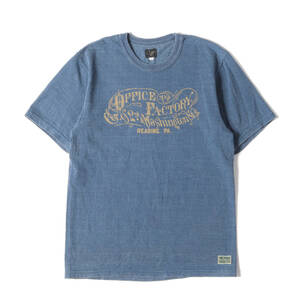 DALEES ダリーズ Tシャツ サイズ:37(XS) インディゴ染め ユーズド加工 プリント クルーネック 半袖Tシャツ 30s ADT-SHIRT インディゴ